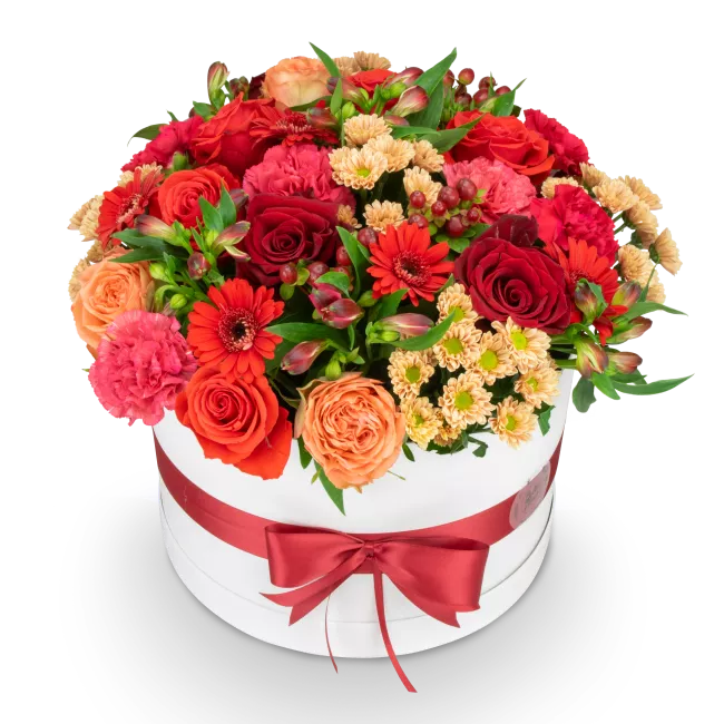 Box of red flowers